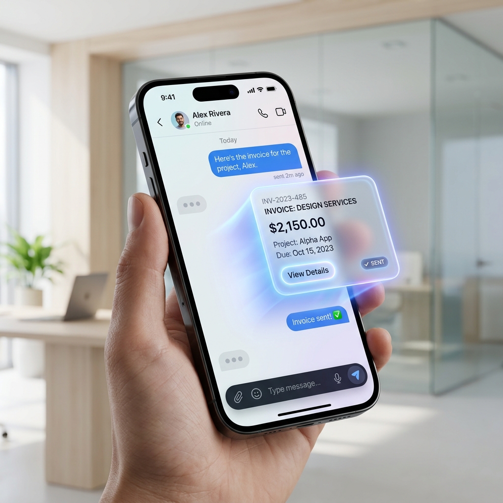 AI 3D Chat Invoice Mockup